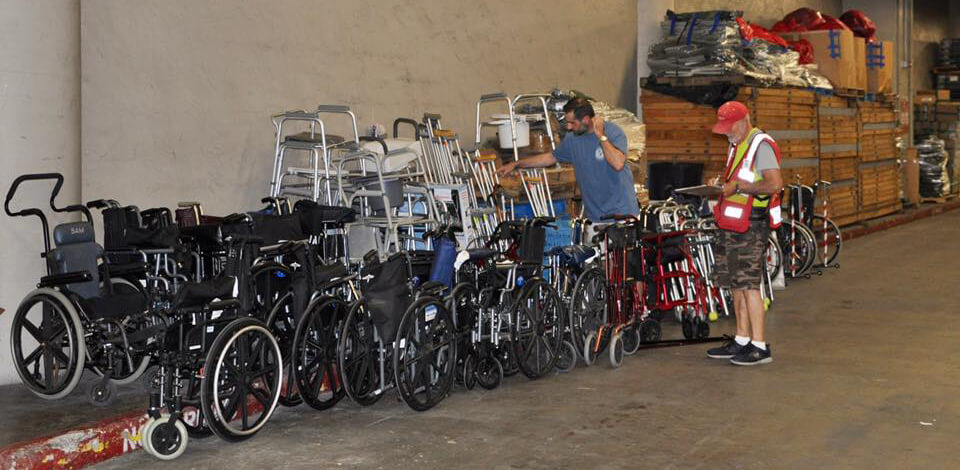 Medical supplies delivered to a shelter in Dallas